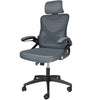 Bürostuhl ergonomisch, Schreibtischstuhl mit Einstellbarer Kopfstütze Grau - vuunot.com