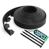 Flexible Rasenkante Beeteinfassungen Kunststoff, mit 30 Erdanker, Länge 10m Höhe 5cm, Schwarz - vuunot.com