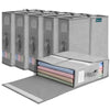 6 Stück Bettwäsche Organizer mit Sichtfenster 38,5x33x12 cm Grau - vuunot.com