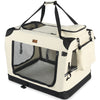 Hundebox faltbar, Oxford-Gewebe, Transportabel 82x60x60 cm XL Beige - vuunot.com
