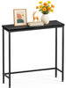Schmaler Konsolentisch Flurtisch aus Metall und MDF, Industrie-design 75×24×75 cm, Schwarz - vuunot.com