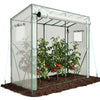 Schrägdach Gewächshaus Foliengewächshaus 200x77x170cm für Gemüse, Blumen & Obst, 135g/m², Weiß - vuunot.com