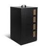 Metall Pelletbehälter mit Sichtfenster 41x41x76 Pelletbox Schwarz - vuunot.com