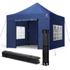 Verstärktes Pavillon 3x3m, Wasserdichter Faltpavillon mit 4 Seitenteilen&Sandsäcke Blau - vuunot.com