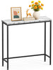 Schmaler Konsolentisch Flurtisch aus Metall und MDF, Industrie-design 75×24×75 cm, Weiß - vuunot.com