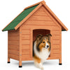 Hundehütte Outdoor aus Holz, mit Bitumendach, abnehmbarem Boden, rutschfest, Naturfarben - vuunot.com