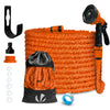 Flexibler Gartenschlauch 15m, Flexibel Wasserschlauch Dehnbarer mit 10 Sprühfunktionen, Orange - vuunot.com