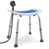 Duschhocker höhenverstellbar 38–52cm, ergonomischer Duschstuhl für Senioren, Blau - vuunot.com
