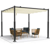 Pergola 3x3m wasserdicht stabil mit Terrassenüberdachung freistehend Outdoor Beige - vuunot.com