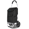 2 Räder Einkaufstrolley Klappbar mit 58L Wasserdichter Tasche, Schwarz - vuunot.com