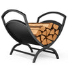 Metall Kaminholzregal, X-förmiges Brennholzregal mit stabilem Sockel und Griff 40,5 x 32 x 33 cm, Schwarz - vuunot.com