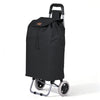 Aluminium Einkaufstrolley Treppensteiger, Trolly Einkaufswagen Klappbar, 2 Räder, Wasserdicht Oxford, 59L, Schwarz - vuunot.com