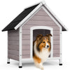 Hundehütte Outdoor aus Holz, mit Bitumendach, abnehmbarem Boden, rutschfest, Grau - vuunot.com