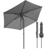 VOUNOT® Sonnenschirm 270 cm knickbar UV 50+ Sonnenschutz Gartenschirm Balkonschirm Grau - vuunot.com