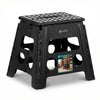 Klapphocker Faltbar Rutschfester Tritthocker mit Tragegriff 37 x 30 x 32,5 cm Schwarz - vuunot.com