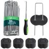 100 U-Erdanker Heringe mit 50 Scheiben 150×30 mm Verzinktes Metall - vuunot.com