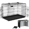 Hundekäfig Klappbar, Hundebox Auto mit Abdeckung & Bodenschale, 92 cm L - vuunot.com