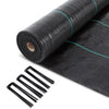 Unkrautvlies 1x50m mit Bodenanker, Gartenvlies Wasserdurchlässig 100g/m² - vuunot.com