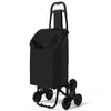 Einkaufstrolley Klappbar mit 6 Räder, Treppensteiger 32L, Schwarz - vuunot.com
