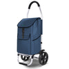 2 Räder Einkaufstrolley Klappbar mit 58L Wasserdichter Tasche, Marineblau - vuunot.com