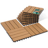 11 Stück WPC Terrassenfliesen 30x30 cm, Klickfliesen Outdoor 1m² Holzoptik - vuunot.com