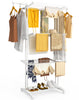 4 Ebenen Wäscheständer Turm mit Rollen 125x62x173 cm Weiß - vuunot.com