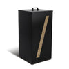 Metall Pelletbehälter mit Sichtfenster 36x36x76 Pelletbox Schwarz - vuunot.com