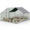 Metall Hühnerstall Hühnerhaus Freilaufgehege mit PE-Farbtuch 3x3x2m - vuunot.com