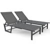 2er Set Sonnenliege Gartenliege aus Aluminium und Textilene 190x62x31cm Grau - vuunot.com