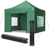Verstärktes Pavillon 3x3m, Wasserdichter Faltpavillon mit 4 Seitenteilen&Sandsäcke Grün - vuunot.com