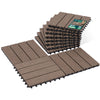 11 Stück WPC Terrassenfliesen 30x30 cm, Klickfliesen Outdoor 1m² Braun - vuunot.com
