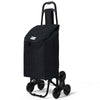 Einkaufstrolley Treppensteiger, Hackenporsche Einkaufswagen mit 3 Räder, Wasserdichter, 32L, Schwarz - vuunot.com