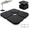 Sonnenschirmständer 4-teilig Schirmgewichte für Ampelschirm Bodenkreuz, Befüllbar mit Wasser oder Sand 60L / 100kg - vuunot.com