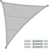 Wasserdicht Sonnensegel Dreieckig mit Befestigung Set, 5x5x5m, Grau - vuunot.com