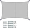 Wasserdicht Sonnensegel Rechteckig mit Befestigung Set, 3x2m, Grau - vuunot.com