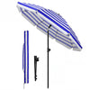 Sonnenschirm Strandschirm 200cm mit Tragetasche und Bodenanker Blau-weiße Streifen - vuunot.com