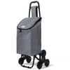 Einkaufstrolley Treppensteiger, Hackenporsche Einkaufswagen mit 3 Räder, Wasserdichter, 32L, Grau - vuunot.com
