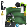 Flexibler Gartenschlauch 15m, Flexibel Wasserschlauch Dehnbarer mit 8 Sprühfunktionen & Spülmittelbehälter, Grün - vuunot.com