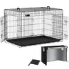 Hundekäfig Klappbar, Hundebox Auto mit Abdeckung & Bodenschale, 122 cm XXL - vuunot.com