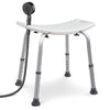 Duschhocker höhenverstellbar 38–52cm, ergonomischer Duschstuhl für Senioren, Weiß - vuunot.com