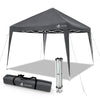 Pavillon 3x3m mit 4 Seitenteilen, Pop Up Faltpavillon, Faltbar Gartenzelt Partyzelt, Grau - vuunot.com