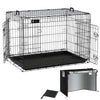 Hundekäfig Klappbar, Hundebox Auto mit Abdeckung & Bodenschale, 107 cm XL - vuunot.com