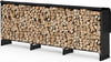 Kaminholzregal Aussen aus Metall mit wasserdichte Abdeckung, 300x116x26 cm Schwarz - vuunot.com