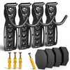 Fahrradhalter Wand 4er-Set zum Aufhängen mit Schutzpolster, Ideal für Garage o. Keller, Schwarz - vuunot.com