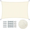 Wasserdicht Sonnensegel Rechteckig mit Befestigung Set, 3x5m, Beige - vuunot.com