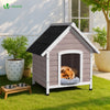 Hundehütte Outdoor aus Holz, mit Bitumendach, abnehmbarem Boden, rutschfest, Grau - vuunot.com