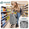 Aluminium Einkaufstrolley Treppensteiger, Trolly Einkaufswagen Klappbar mit Haken 6 Räder, Grau - vuunot.com