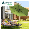 VOUNOT® Sonnenschirm 270 cm knickbar UV 50+ Sonnenschutz Gartenschirm Balkonschirm Olivgrün - vuunot.com