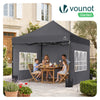 Verstärktes Pavillon 3x3m, Wasserdichter Faltpavillon mit 4 Seitenteilen&Sandsäcke Grau - vuunot.com
