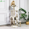 Kratzbaum Groß für Katzen, Katzenbaum mit Sisalstamm, 138cm, Beige - vuunot.com